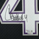 Framed Autographed/Signed Chris Webber 35x39 Sacramento M&N Jersey Fanatics COA