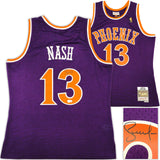 SUNS STEVE NASH AUTOGRAPHED PURPLE M&N 2005-06 JERSEY L BECKETT 233679