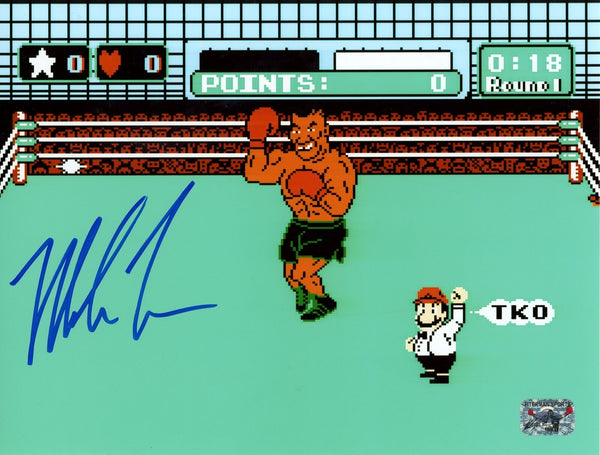 Mike Tyson Autographed/Signed Punchout Video Game 8x10 Photo Fitterman 48877