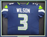 Seahawks Russell Wilson Autographed Framed Nike Elite Jersey SB Champs RW 37158