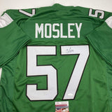 Autographed/Signed CJ C.J. Mosley New York Green Football Jersey JSA COA