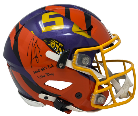 Joe Burrow Autographed Bengals / LSU Hand Painted Speed Flex Helmet Fanatics LE