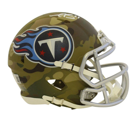 AJ Brown Autographed/Signed Tennessee Titans Camo Mini Helmet BAS 34578