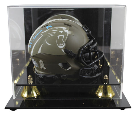 Panthers Ja'Tavion Sanders Signed STS Speed Mini Helmet w/ Case BAS Witnessed