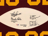 FRAMED USC TROJANS OJ SIMPSON-ALLEN-GARRETT-WHITE SIGNED HEISMAN JERSEY PSA