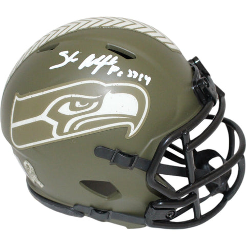 Shaun Alexander Autographed Seattle Seahawks 22 STS Mini Helmet Beckett 46963