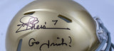 Joe Theismann Signed Notre Dame Speed Mini Helmet w/Go Irish - Beckett W Holo