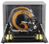 Rams Marshall Faulk Signed Speed Mini Helmet Autographed W/ Case BAS Witnessed