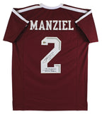 Texas A&M Johnny Manziel "2 Insc" Signed Maroon Pro Style Jersey BAS Witnessed