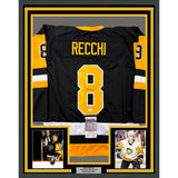 Framed Autographed/Signed Mark Recchi 33x42 Pittsburgh Black Jersey JSA COA