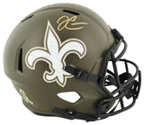 Saints Derek Carr Signed Salute To Service Full Size Speed Rep Helmet BAS Wit