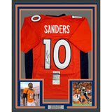 Framed Autographed/Signed Emmanuel Sanders 35x39 Denver Orange Jersey JSA COA