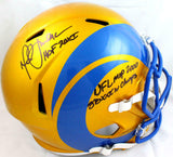 Marshall Faulk Autographed Rams F/S Flash Speed Helmet w/3 Insc.-BAW Hologram