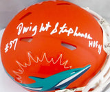 Dwight Stephenson Signed Miami Dolphins AMP Speed Mini Helmet- JSA W Auth *White