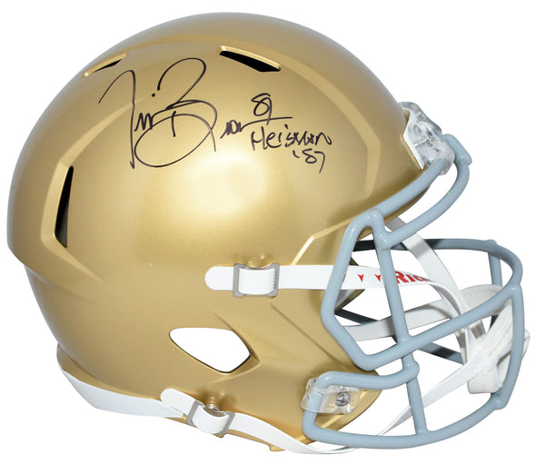 TIM BROWN SIGNED NOTRE DAME IRISH FULL SIZE SPEED HELMET BECKETT W/ HEISMAN 87