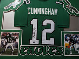 FRAMED PHILADELPHIA EAGLES RANDALL CUNNINGHAM AUTOGRAPHED JERSEY PROVA COA