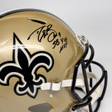 DREW BREES AUTOGRAPHED NEW ORLEANS SAINTS FS AUTHENTIC HELMET W/ SB XLIV BECKETT