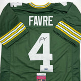 Autographed/Signed Brett Favre Green Bay Green Football Jersey JSA COA