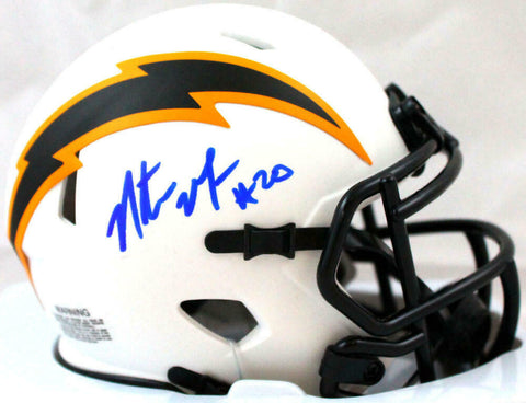 Natrone Means Autographed San Diego Chargers Lunar Speed Mini Helmet-Prova *Blue