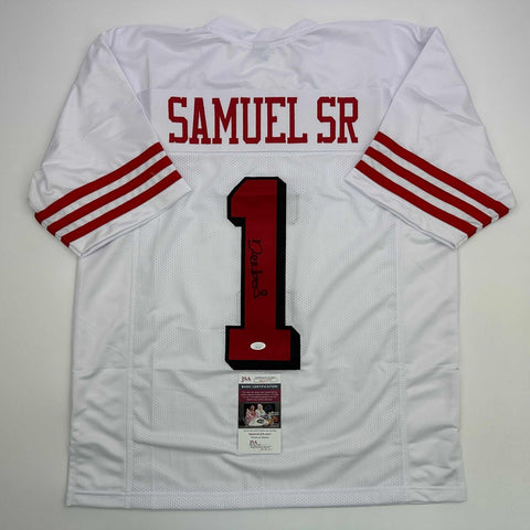 Autographed/Signed Deebo Samuel Sr. San Francisco White Alternate Jersey JSA COA