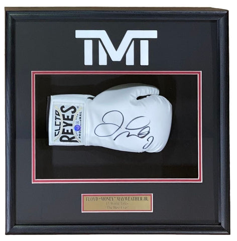 Floyd Mayweather Jr Signed White Cleto Reyes RH Boxing Glove Shadowbox BAS ITP