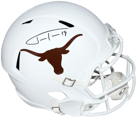 JUSTIN TUCKER SIGNED AUTOGRAPHED TEXAS LONGHORNS FULL SIZE SPEED HELMET BECKETT