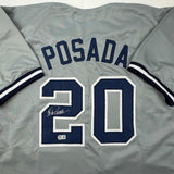 Autographed/Signed Jorge Posada New York Grey Baseball Jersey Beckett BAS COA