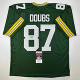 Autographed/Signed Romeo Doubs Green Bay Green Football Jersey JSA COA