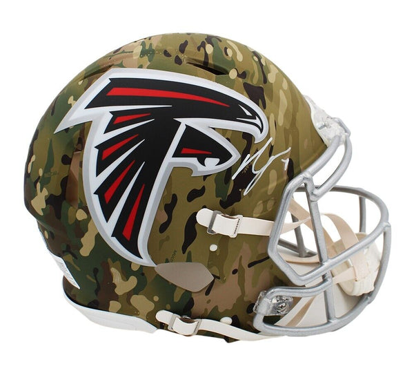 Bijan Robinson Signed Atlanta Falcons Speed Authentic Camo NFL Helmet