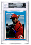 Barry Larkin Signed 1987 Fleer #204 Slab Trading Card Beckett 44490