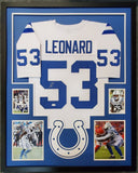 FRAMED INDIANAPOLIS COLTS DARIUS SHAQUILLE LEONARD SIGNED JERSEY JSA COA