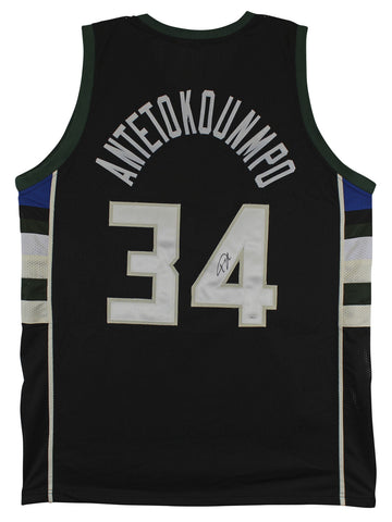 Giannis Antetokounmpo Authentic Signed Black Pro Style Jersey Autographed JSA