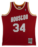 Rockets Hakeem Olajuwon "HOF 08" Signed Red Mitchell & Ness Jersey BAS Witness