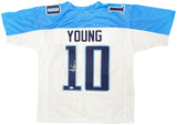 TENNESSEE TITANS VINCE YOUNG AUTOGRAPHED SIGNED WHITE JERSEY JSA STOCK #202304