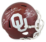 OU (3) Switzer, Bosworth & Casillas Signed F/S Speed Rep Helmet W/ Case BAS Wit