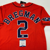 Autographed/Signed Alex Bregman Houston Astros Authentic Orange Jersey BAS COA