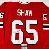 Autographed/Signed Andrew Shaw Chicago Red Hockey Jersey JSA COA