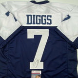 Autographed/Signed Trevon Diggs Dallas Thanksgiving Day Football Jersey JSA COA