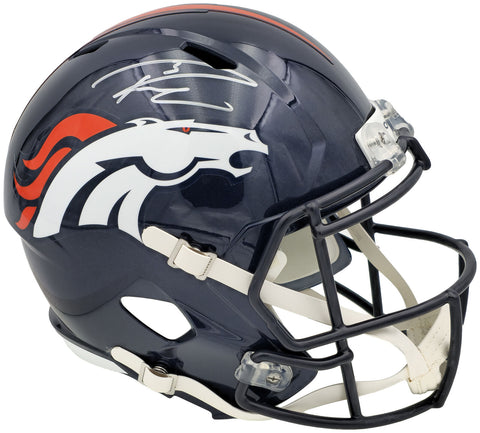 RUSSELL WILSON AUTOGRAPHED BRONCOS BLUE FULL SIZE HELMET FANATICS HOLO 227939