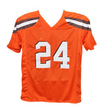 Nick Chubb Autographed/Signed Pro Style Orange White XL Jersey Beckett 40074