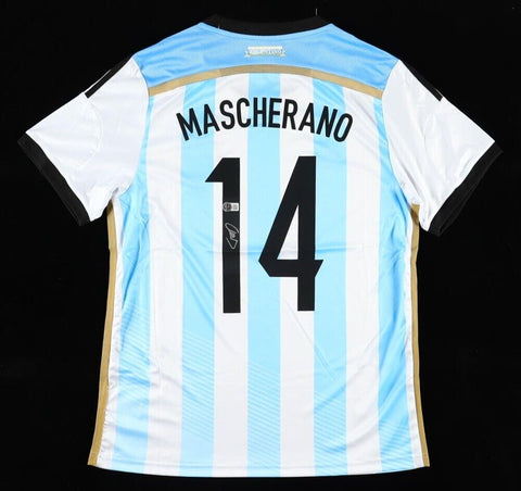 Javier Mascherano Signed Argentina Nationl Team Jersey (Beckett) 2xGold Medalist