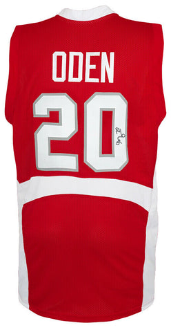 Greg Oden (BUCKEYES) Signed Red Custom College Basketball Jersey -(SCHWARTZ COA)