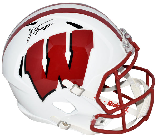 JONATHAN TAYLOR AUTOGRAPHED WISCONSIN BAGERS FULL SIZE SPEED HELMET BECKETT