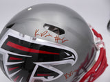 Kyle Pitts Auto Falcons Flash Full Size Helmet Dirty Bird (Smudge) Beckett 25816