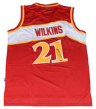 DOMINIQUE WILKINS SIGNED ATLANTA HAWKS #21 ADIDAS SWINGMAN JERSEY TRISTAR