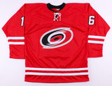 Elias Lindholm Signed Hurricanes Jersey (Beckett COA)5th Overall pick 2013 Draft