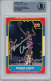 Maurice Cheeks Autographed 1986 Fleer #16 Trading Card Beckett 43906