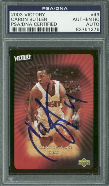 Heat Caron Butler Authentic Signed Card 2003 Victory #49 PSA/DNA Slabbed