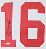 Joe Montana San Francisco Signed Framed White Football Jersey JSA