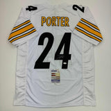 Autographed/Signed Joey Porter Jr. Pittsburgh White Football Jersey JSA COA